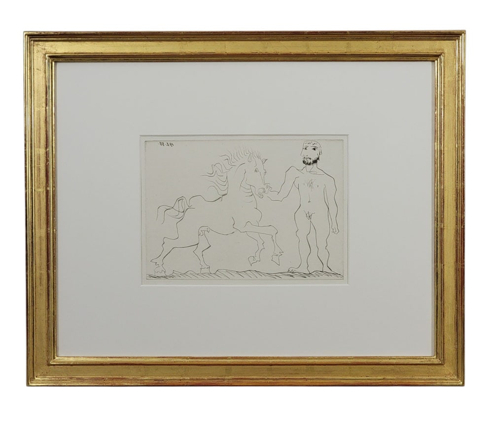 PABLO PICASSO (1881-1973), HOMME NU DEBOUT AVEC UN CHEVAL (1 of 3)