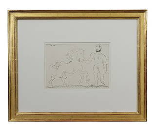 PABLO PICASSO (1881-1973), HOMME NU DEBOUT AVEC UN CHEVAL (1 of 3)