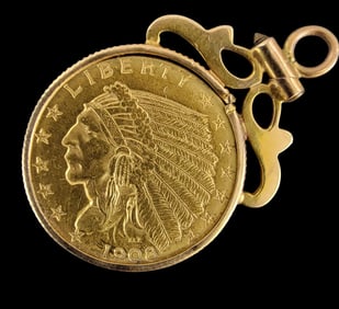 1908 $2 1/2 INDIAN HEAD GOLD COIN