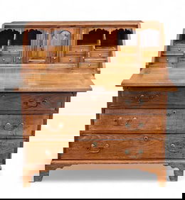 INLAID CHIPPENDALE SLANT-FRONT DESK