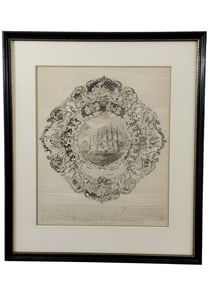 BRITISH WAR OF 1812 PRINT, BROKE’S CAPTURE OF THE CHESAPEAKE