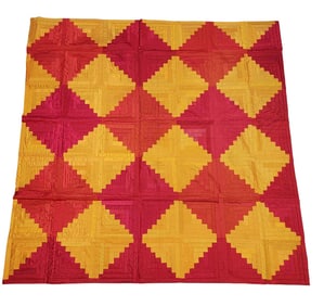SILK LOG CABIN QUILT TOP