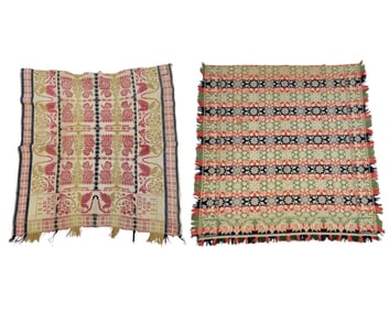 TWO SIGNED PENNSYLVANIA COVERLETS