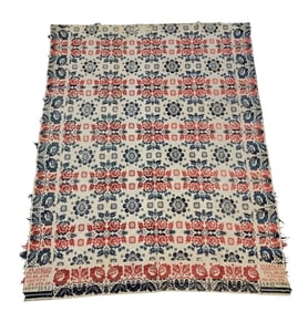 OHIO JACQUARD COVERLET, 1840S, RICHLAND COUNTY