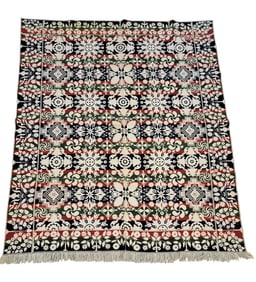 JACQUARD COVERLET WITH MULTI-MOTIF DESIGN