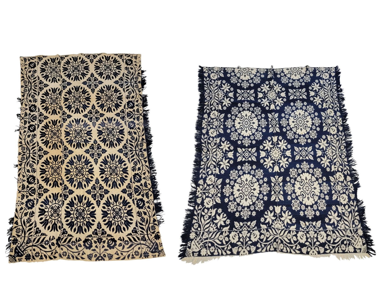 TWO JACQUARD COVERLETS (1 of 17)