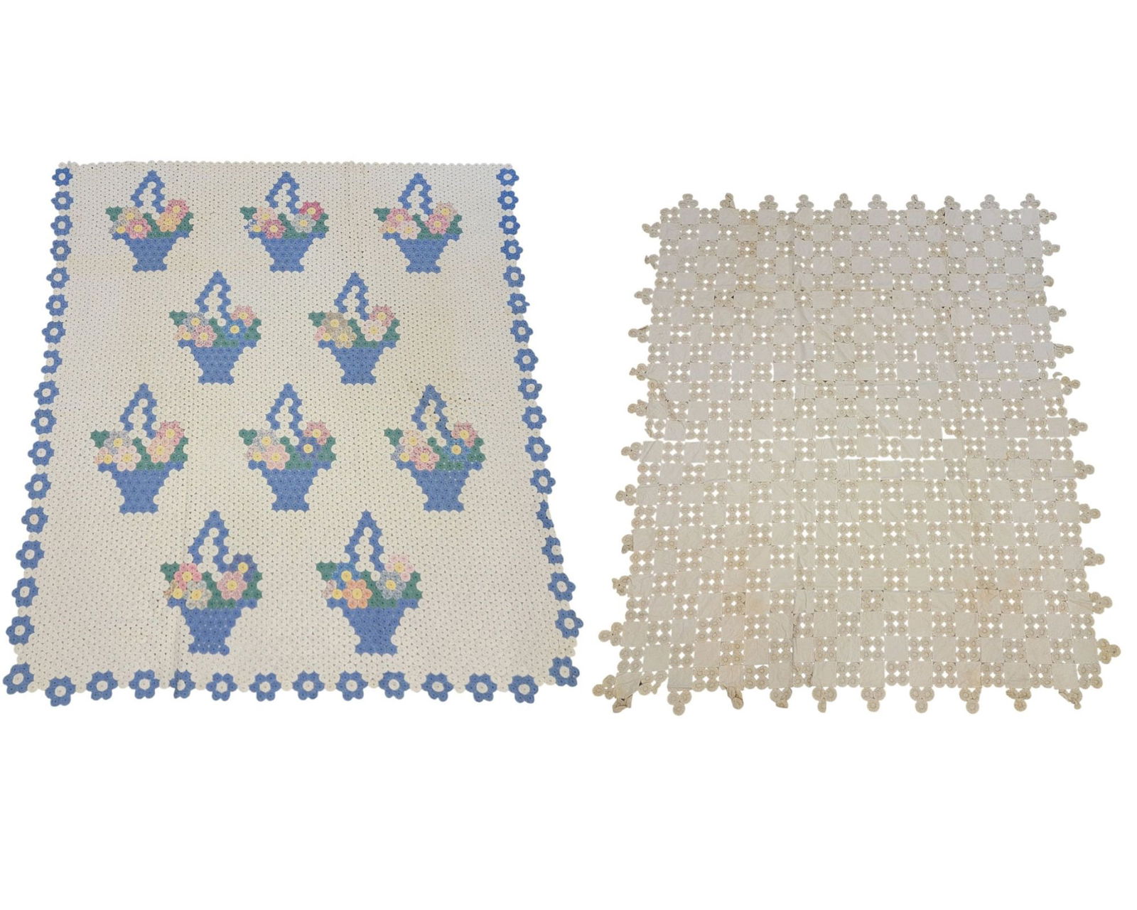 FLOWER BASKET AND FOUR-SQUARE YO-YO QUILT (1 of 15)