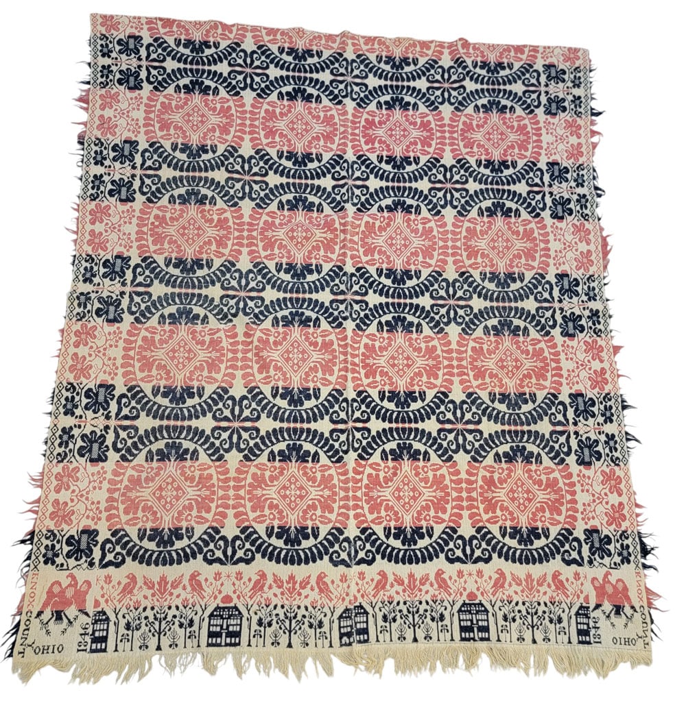 KNOX CO., OHIO JACQUARD COVERLET, ATTRIB. ADAM YEAROUS (1 of 8)