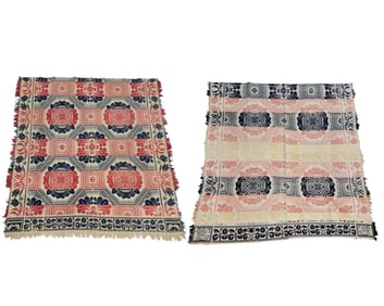 WAYNE CO., OHIO JACQUARD COVERLETS ATTRIB./SIGNED A. JOSEPH SIEGENTHALER, OHIO