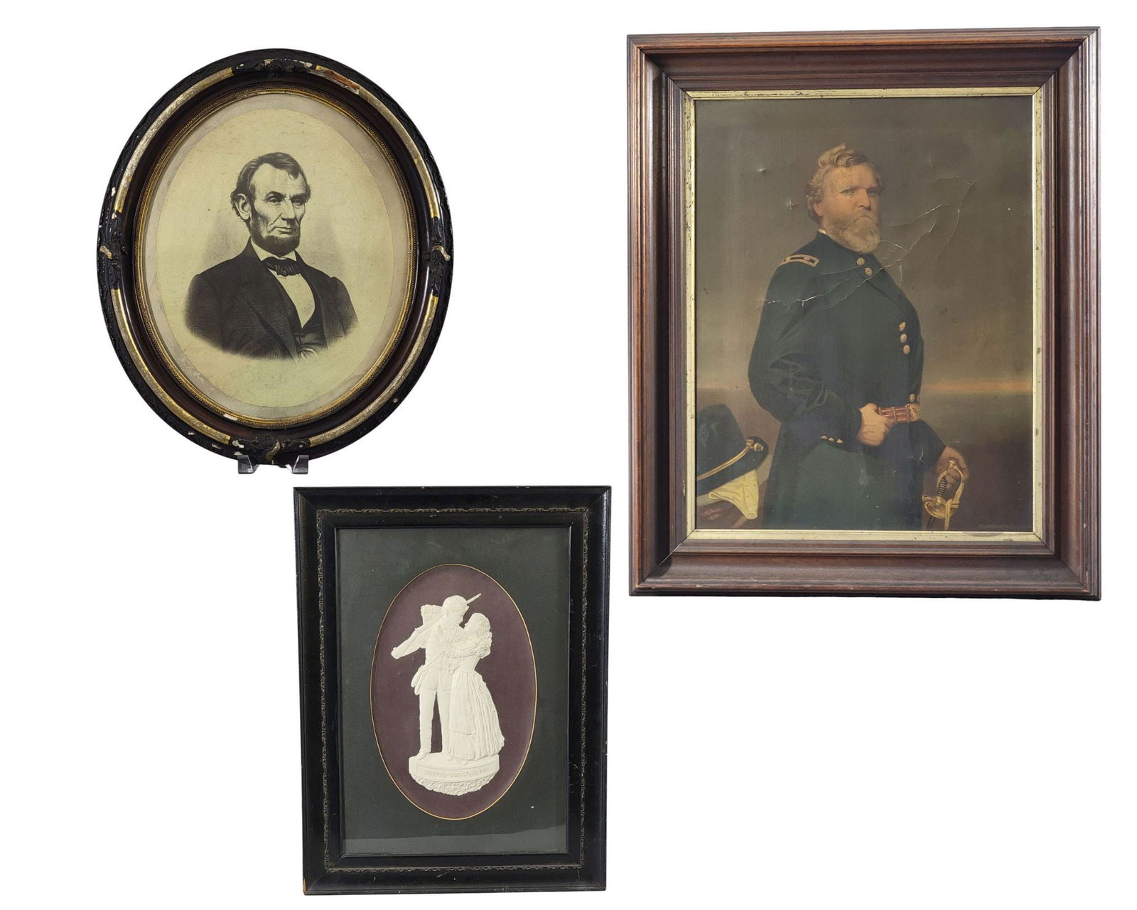 THREE FRAMED CIVIL WAR ITEMS (1 of 4)