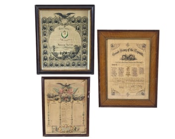 THREE FRAMED CIVIL WAR PRINTS