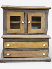 MINIATURE PAINTED CUPBOARD