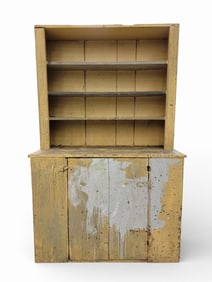 PAINTED STEP-BACK CUPBOARD