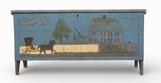 CARVED AND DECORATED BLANKET CHEST