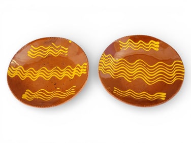 PAIR OF BREININGER DINNER PLATES