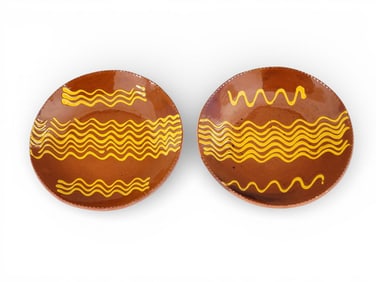 PAIR OF BREININGER DINNER PLATES