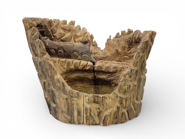 FOLK ART CARVED TRAIN