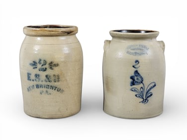 TWO NEW YORK STONEWARE JARS
