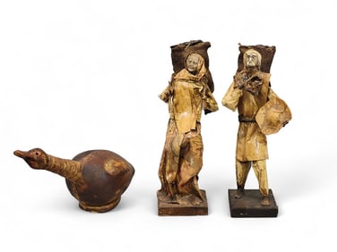 THREE PIECES OF FIGURAL FOLK ART