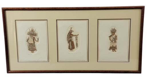 LIESE JEAN SCOTT (AMERICAN, ACTIVE 20TH CENTURY), THREE NATIVE AMERICAN WOMEN