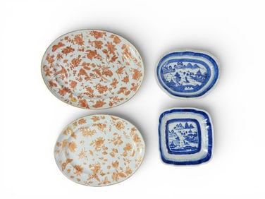 FOUR CHINESE EXPORT PORCELAIN SERVING DISHES