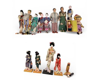 GROUP OF EAST ASIAN ETHNOGRAPHIC/SOUVENIR DOLLS