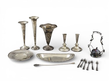ASSORTMENT OF SILVER AND PLATE