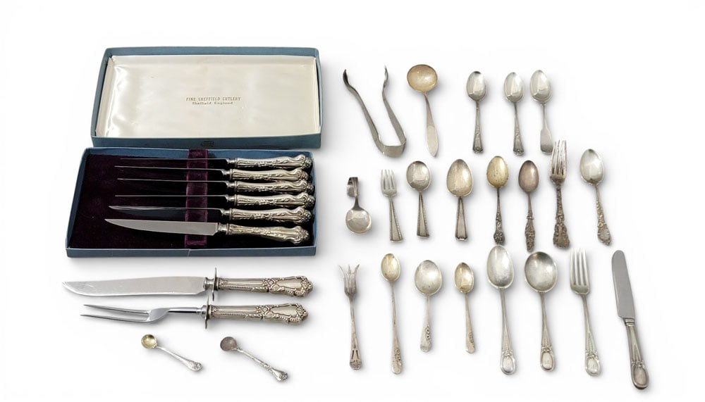COLLECTION OF STERLING SILVER FLATWARE (1 of 10)