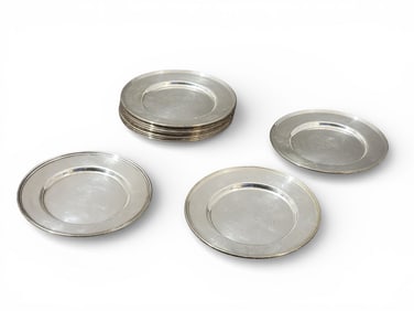SET OF 12 STERLING SILVER VINEGAR BROS BREAD PLATES