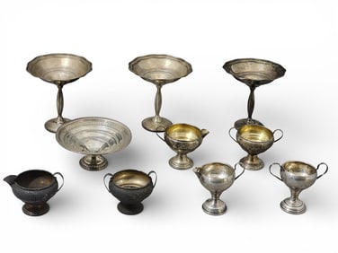 COLLECTION OF WEIGHTED STERLING SILVER HOLLOWWARE