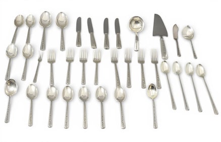 SET OF TOWLE STERLING SILVER "RAMBLER ROSE" FLATWARE