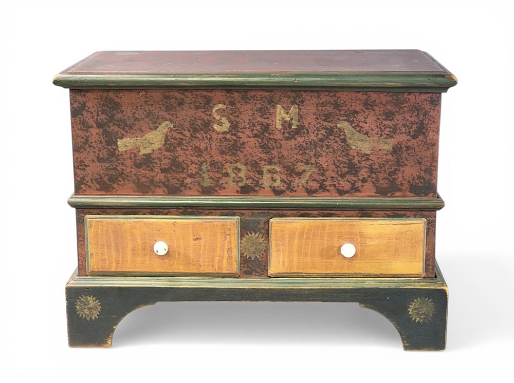 MINIATURE DECORATED BLANKET CHEST (1 of 7)
