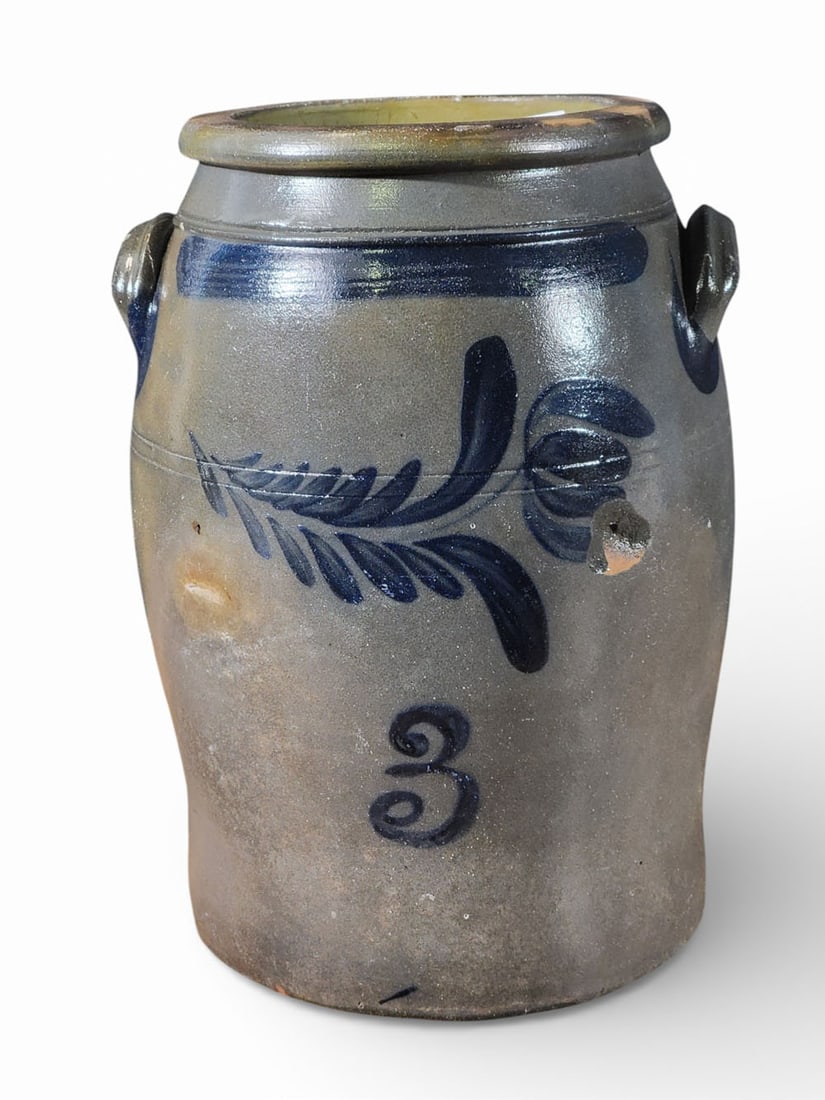 DECORATED PENNSYLVANIA STONEWARE JAR (1 of 8)