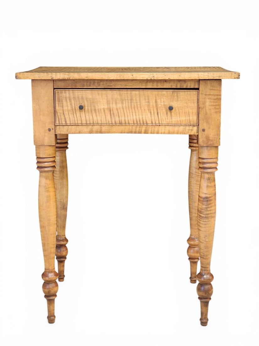 CURLY MAPLE ONE-DRAWER STAND (1 of 5)