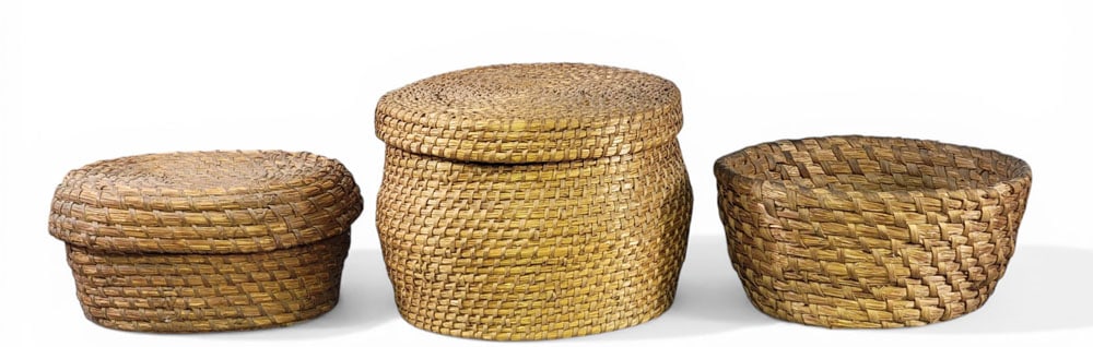 THREE RYE STRAW BASKETS (1 of 8)