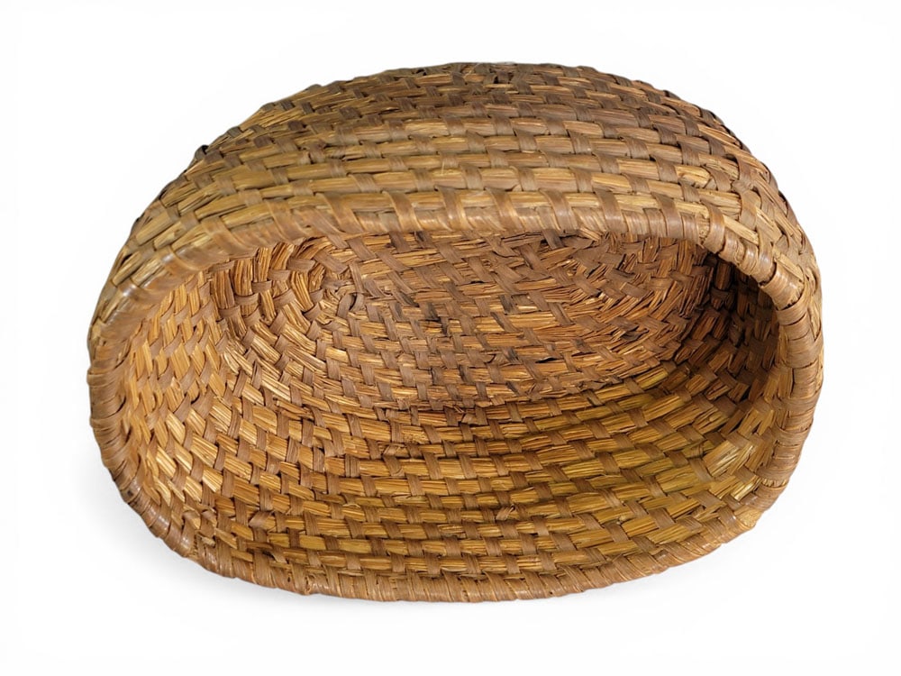 THREE RYE STRAW BASKETS - 5