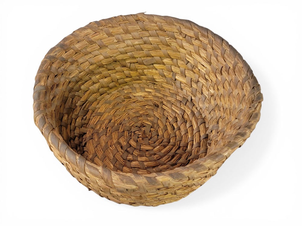 THREE RYE STRAW BASKETS - 7