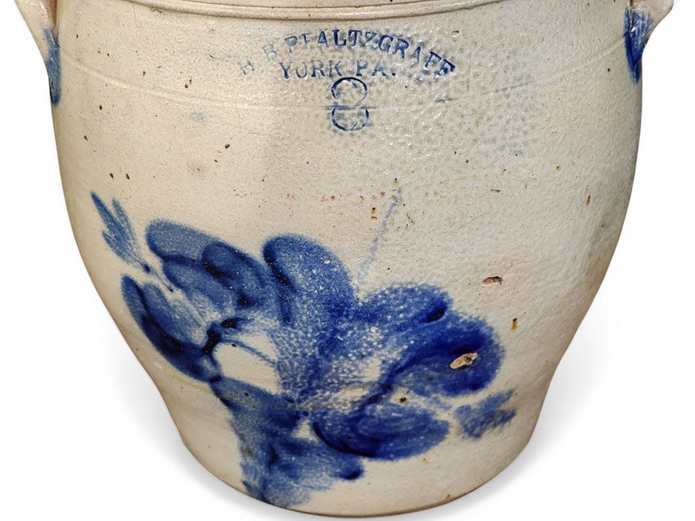 TWO DECORATED STONEWARE JARS - 2