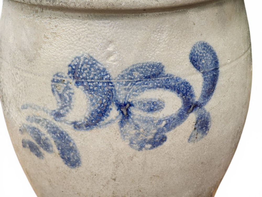 TWO DECORATED STONEWARE JARS - 3