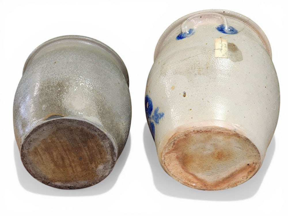 TWO DECORATED STONEWARE JARS - 6