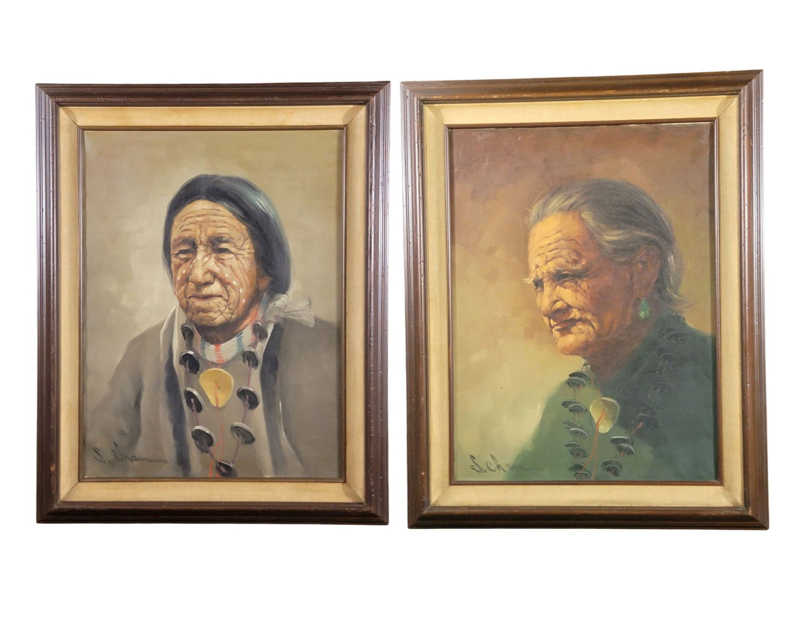 TWO PORTRAITS OF NATIVE AMERICANS (1 of 9)
