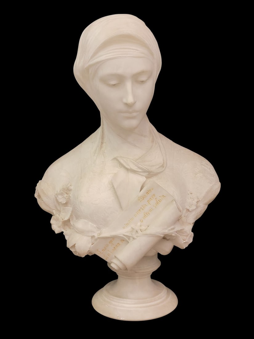 BUST OF A WOMAN BY FILLI PUGI (ITALY, 19TH CENTURY) (1 of 5)