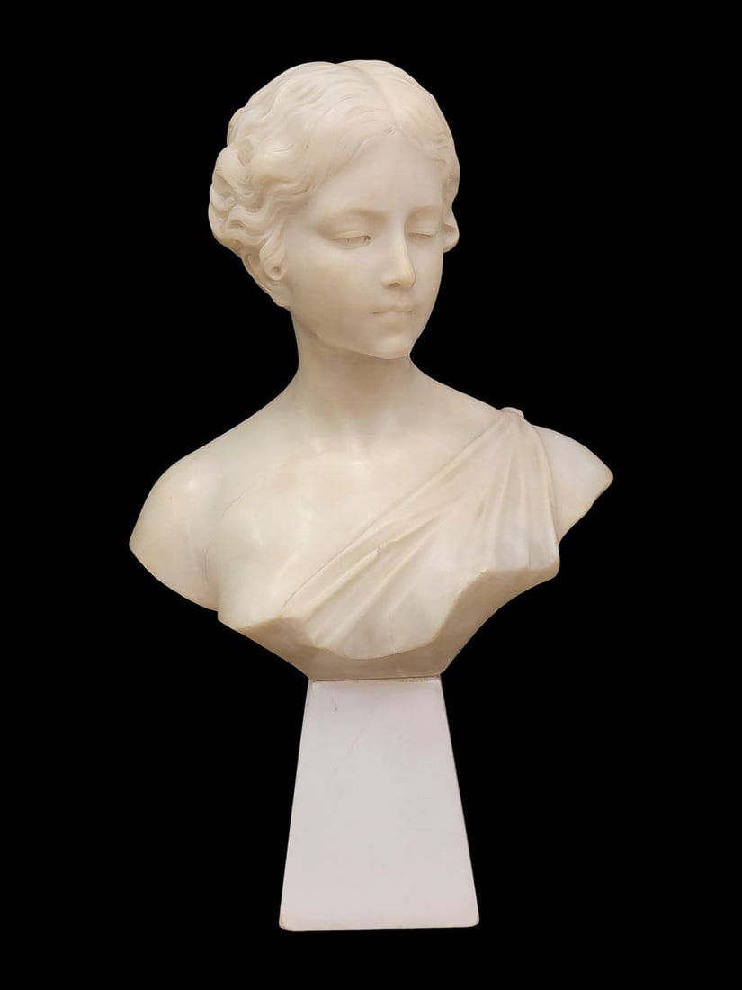 BUST OF A WOMAN BY DANTE ZOI (ITALY, 19TH CENTURY) (1 of 6)