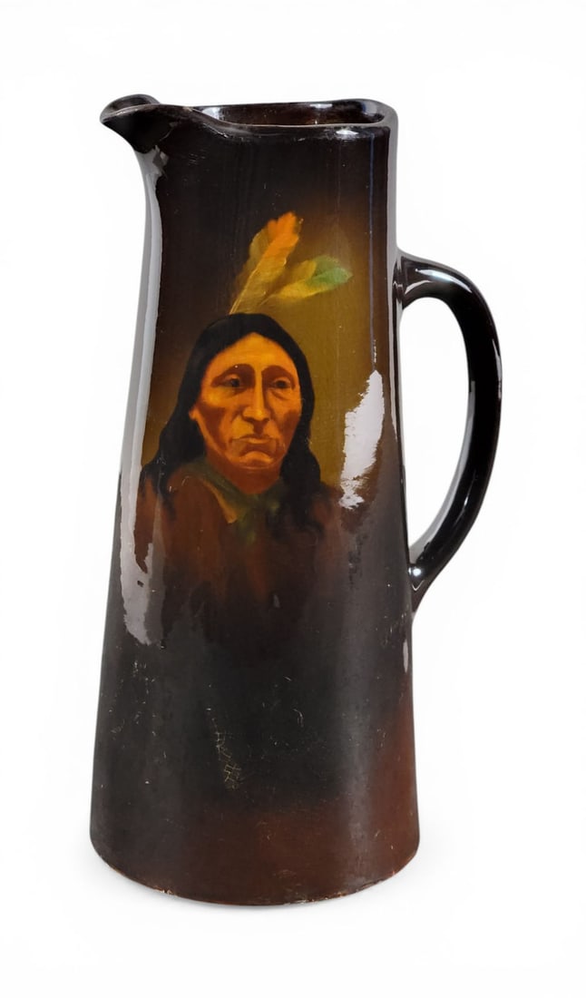 WELLER LOUWELSA NATIVE AMERICAN PORTRAIT PITCHER (1 of 5)