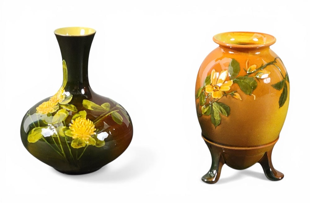 TWO ROOKWOOD CABINET VASES (1 of 9)