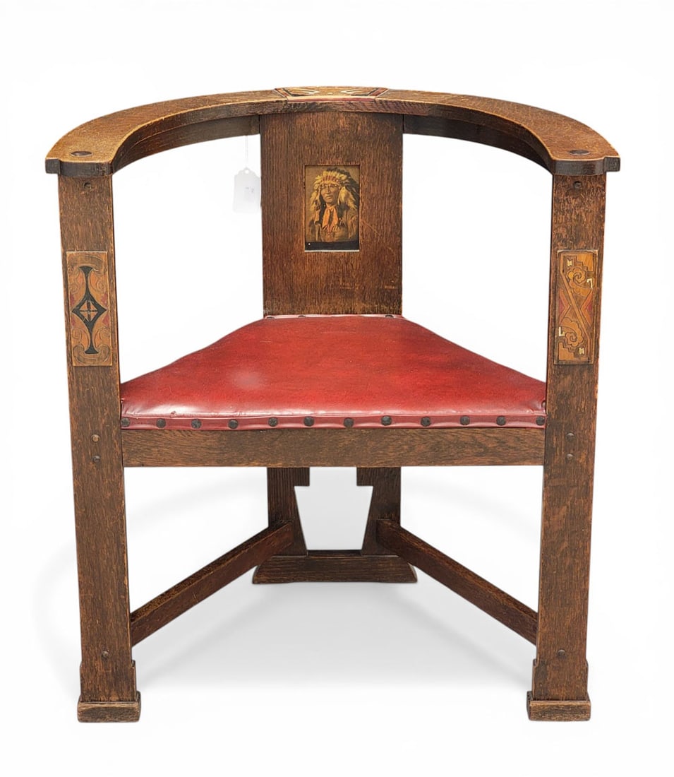 ARTS & CRAFTS CORNER OR ROUNDABOUT CHAIR (1 of 8)