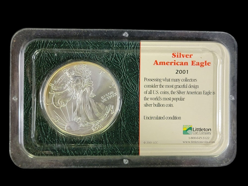 3 "FINE" SILVER EAGLE DOLLARS - 7