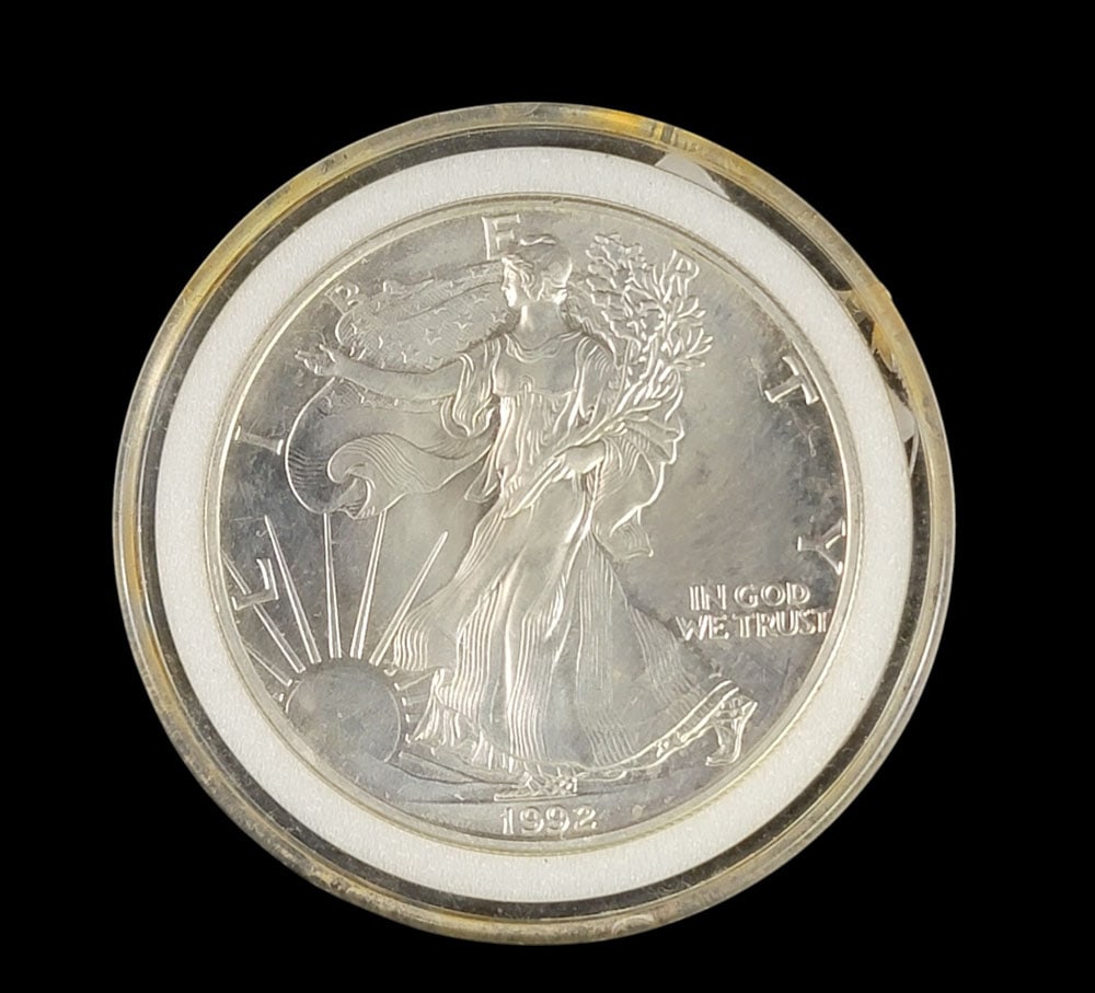 3 "FINE" SILVER EAGLE DOLLARS - 2