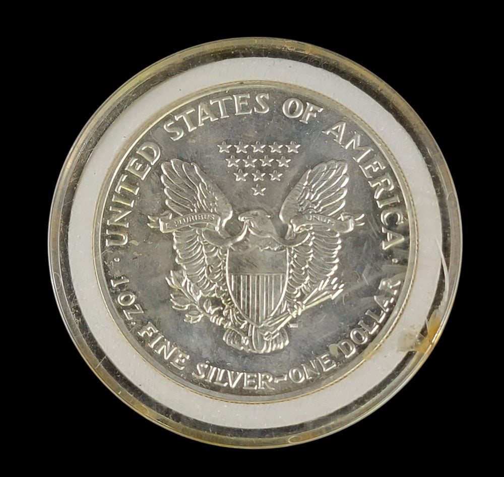 3 "FINE" SILVER EAGLE DOLLARS - 3