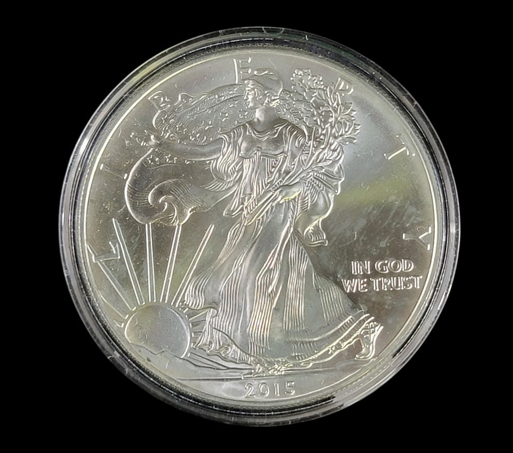 3 "FINE" SILVER EAGLE DOLLARS - 4